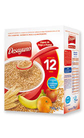 papilla de cereales, frutas y yogurt con leche polvo, alimento rico en vitamina E
