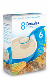 papilla de cereales con leche , alimento rico en proteínas
